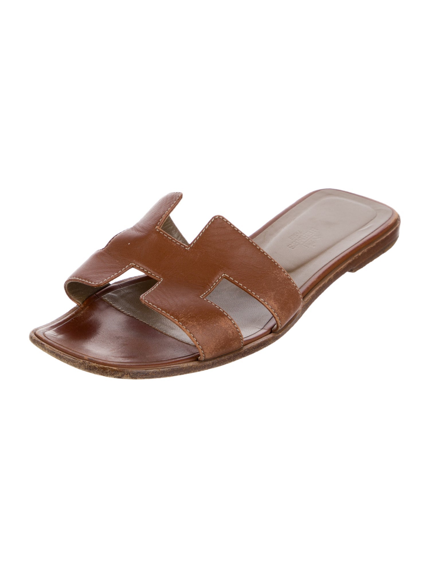 Hermès Oran Leather Slides