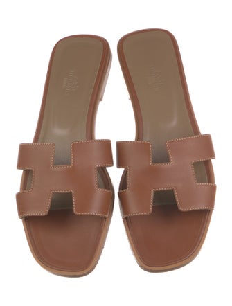 Hermès Oran Leather Slides
