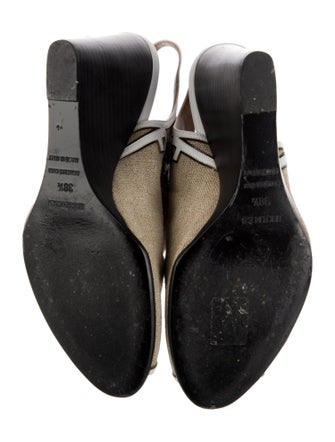 Hermès Canvas Colorblock Pattern Slingback Pumps
