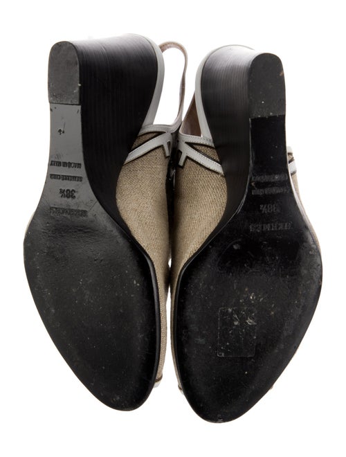 Hermès Canvas Colorblock Pattern Slingback Pumps