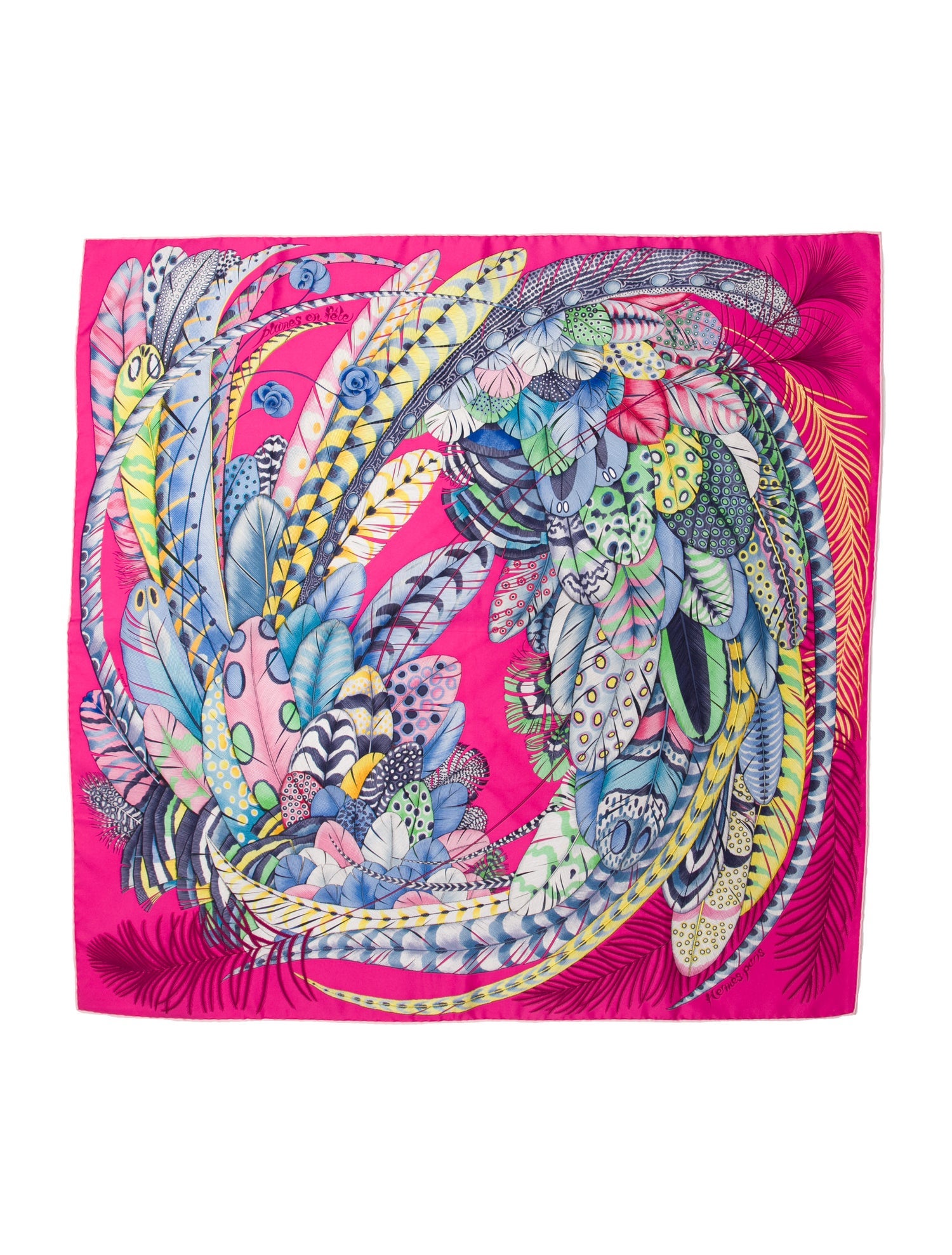 Hermès Plumes En Fete Silk Scarf