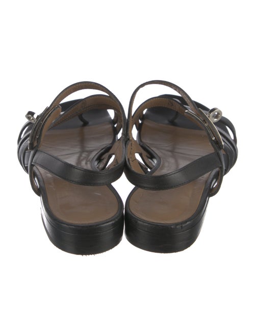 Hermès Marine Leather Slingback Sandals