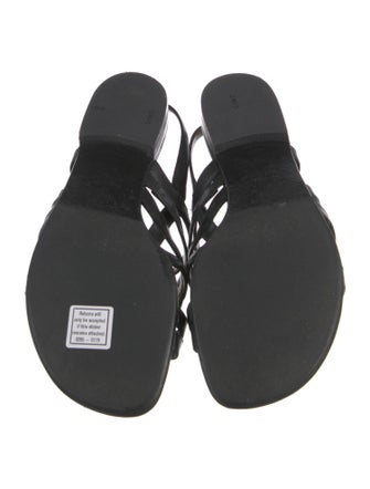 Hermès Marine Leather Slingback Sandals