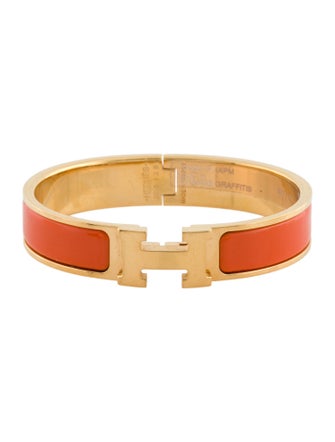 Hermès Enamel Clic H Bangle Bracelet