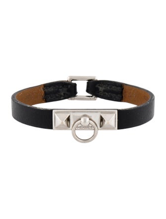 Hermès Leather Micro Rivale Bracelet