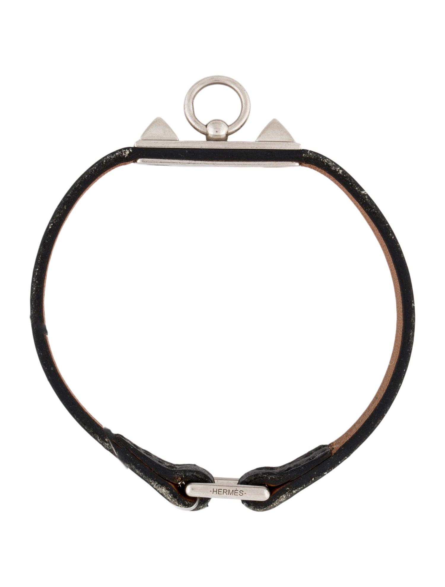 Hermès Leather Micro Rivale Bracelet