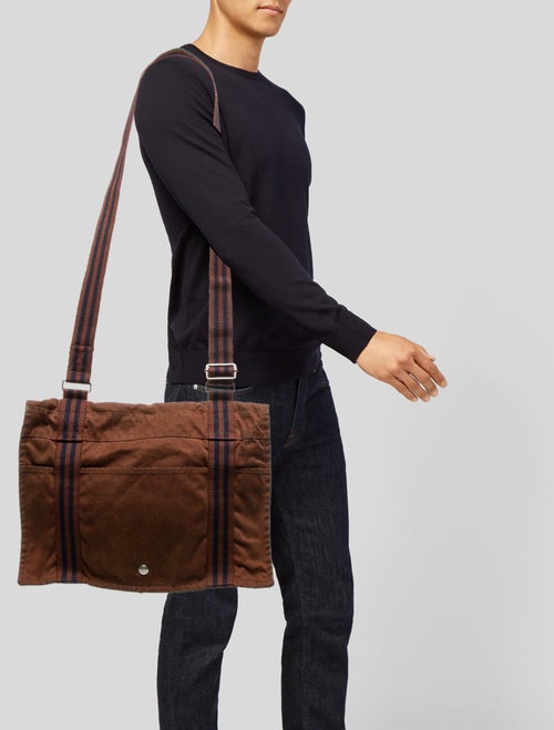 Hermès Toile Fourre-Tout Besace MM