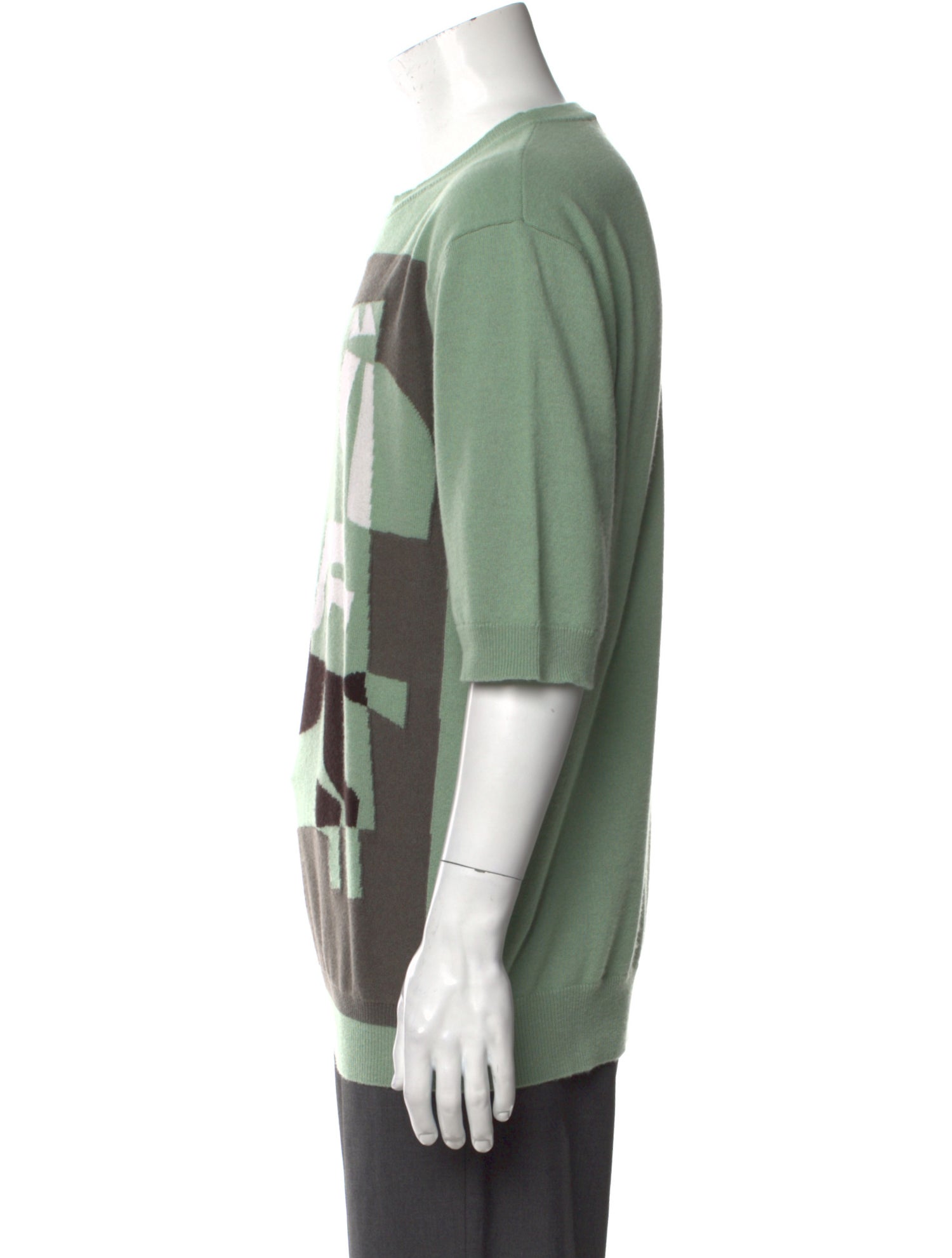 Hermès Graphic Print Short Sleeve Cashmere Pullover