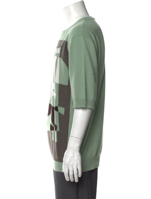 Hermès Graphic Print Short Sleeve Cashmere Pullover