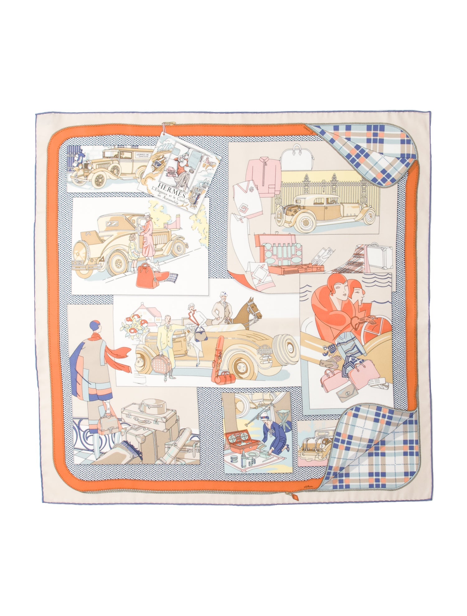 Hermès l'élégance et le confort en Automobile Silk Scarf w/ Tags