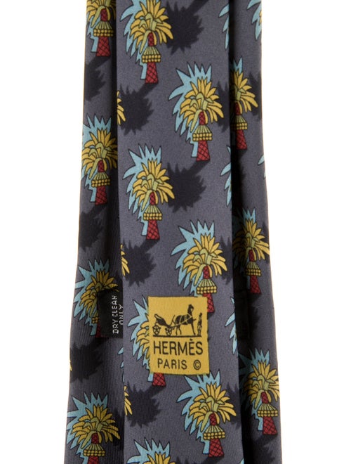 Hermès Palm Tree Printed Tie