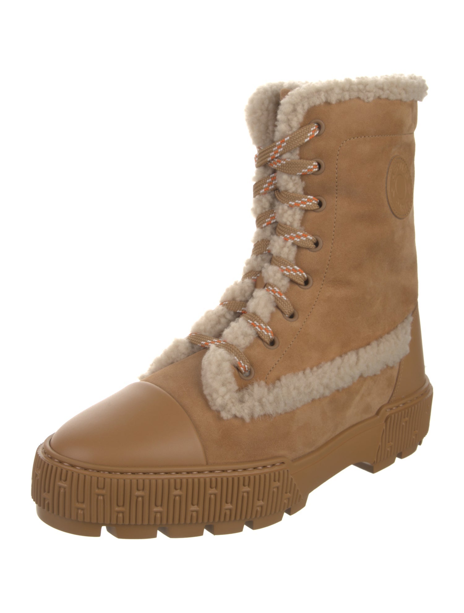 Hermès Fresh Shearling Combat Boots