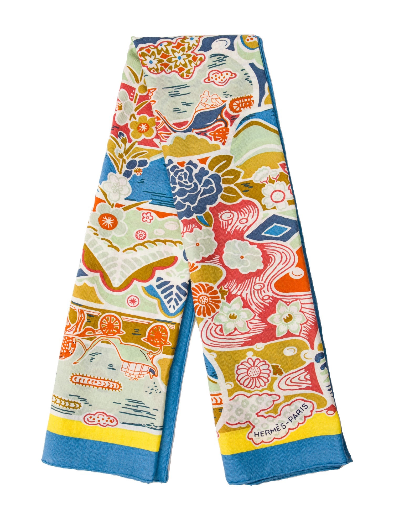 Hermès Bingata Cashmere Shawl w/ Tags