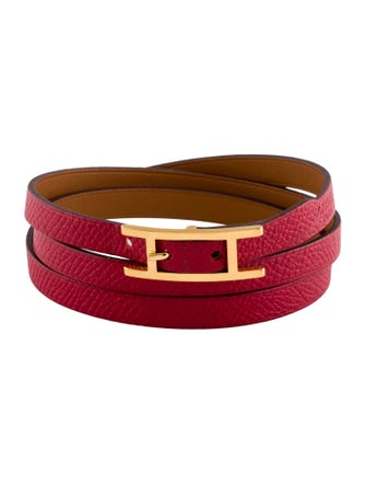 Hermès Behapi Triple Tour Leather Bracelet