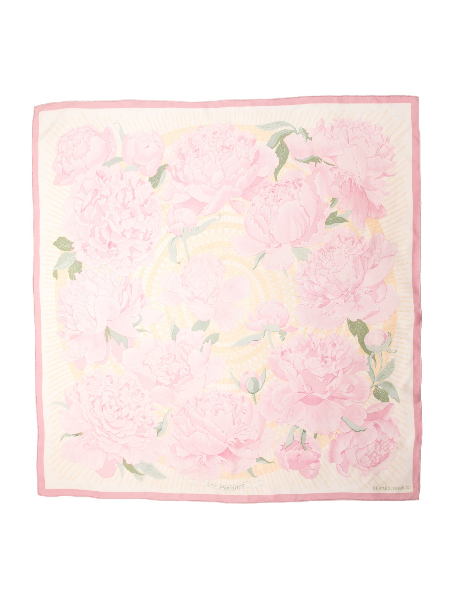 Hermès Les Pivoines Silk Scarf