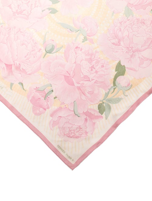 Hermès Les Pivoines Silk Scarf