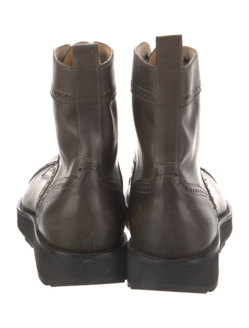 Hermès Leather Lasercut Accents Lace-Up Boots