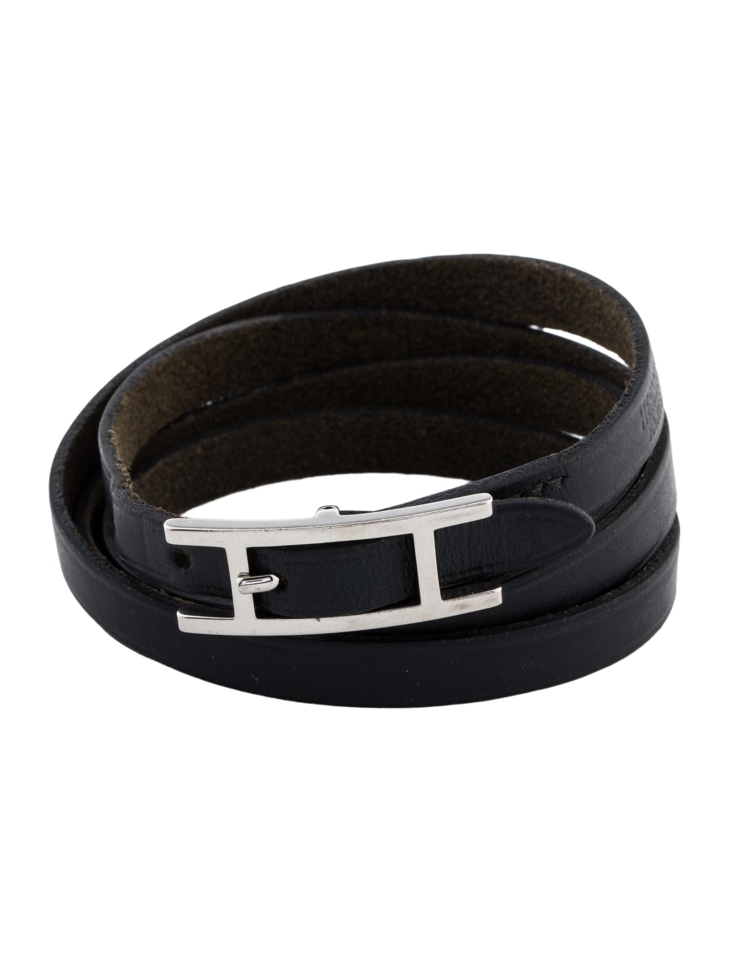 Hermès Leather Behapi 3 Grand Wrap Bracelet