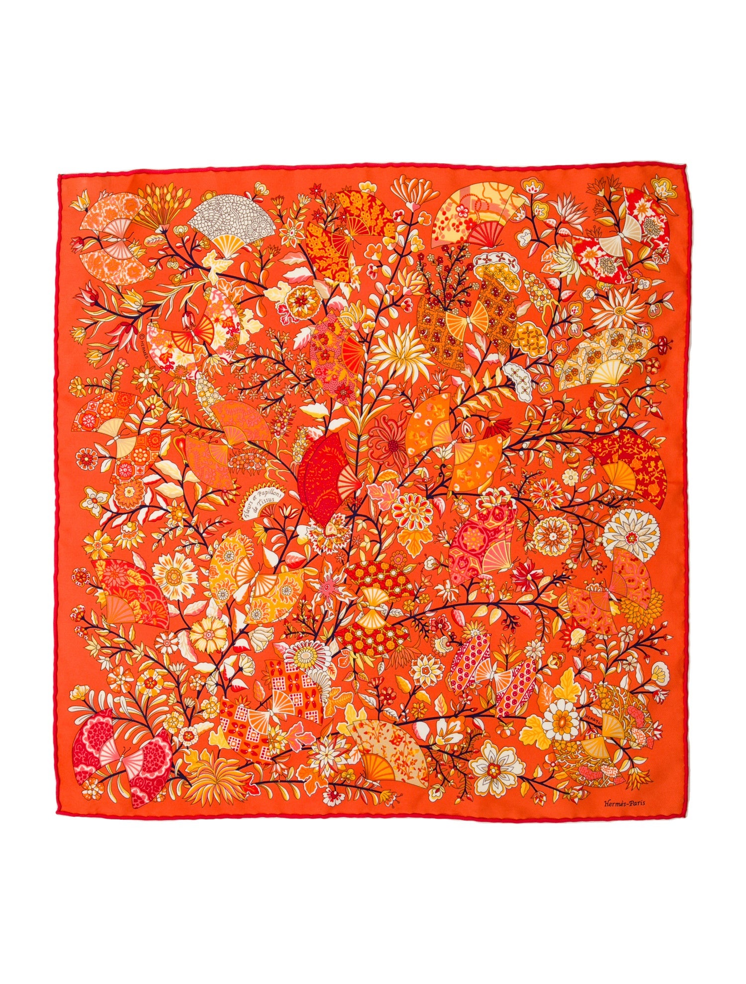 Hermès Fleurs et Papillons de Tissus Silk Scarf