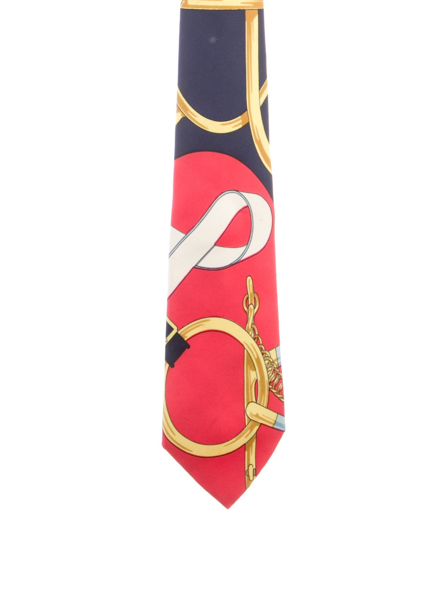 Hermès Silk Equestrian Print Wide Tie