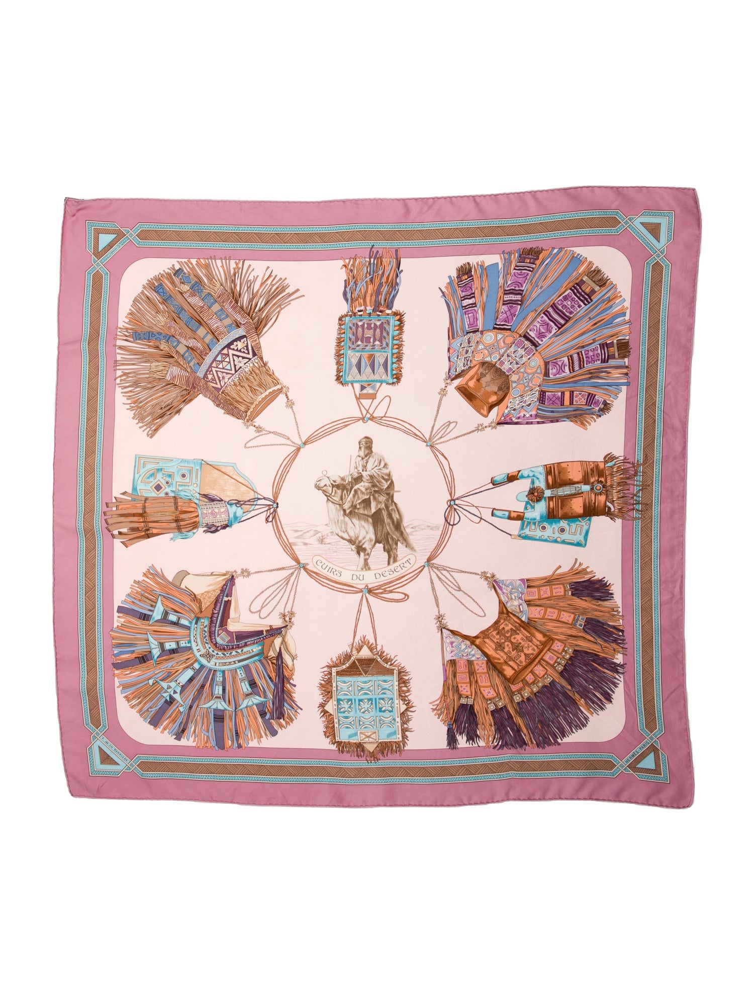 Hermès Cuirs Du Desert Silk Scarf