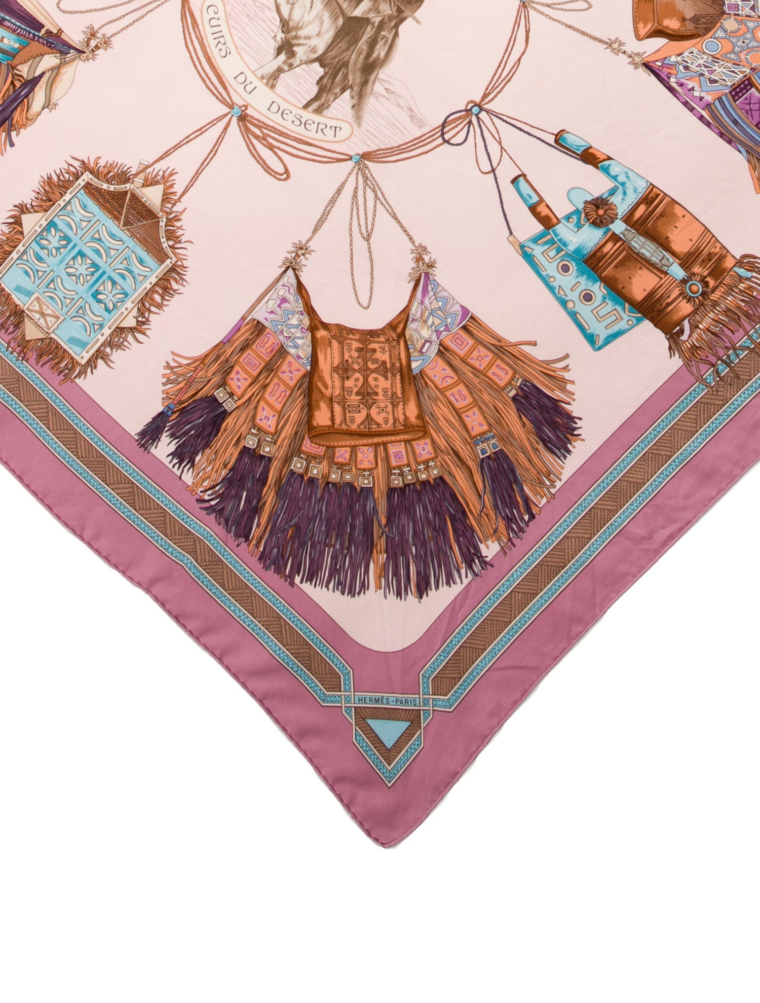 Hermès Cuirs Du Desert Silk Scarf