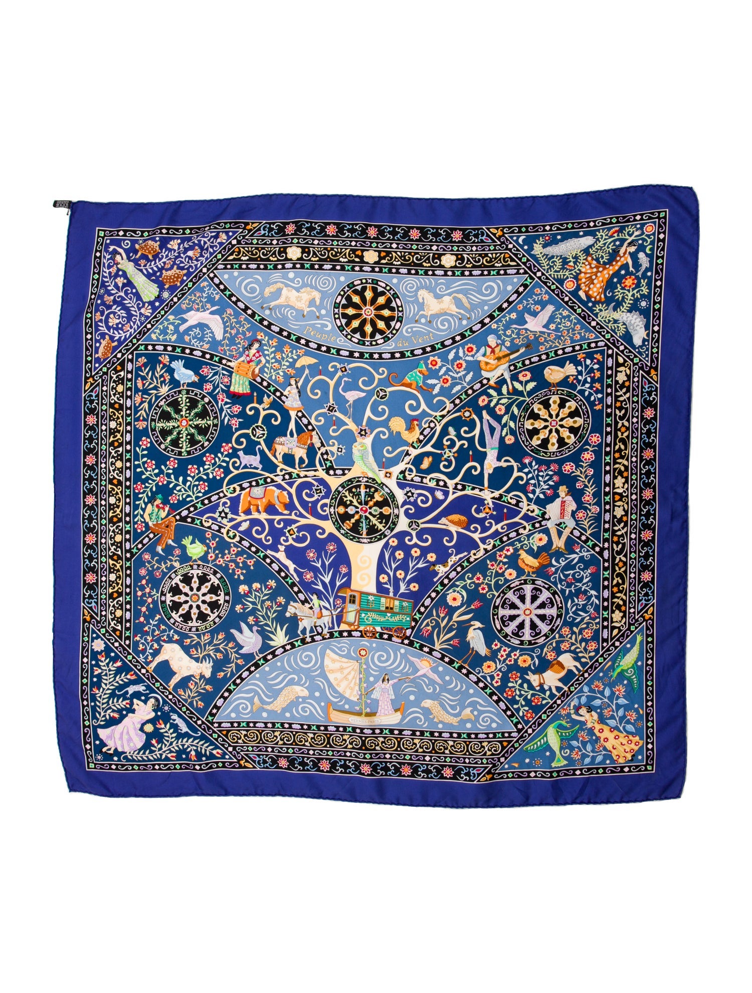 Hermès Peuple du Vent Silk Scarf
