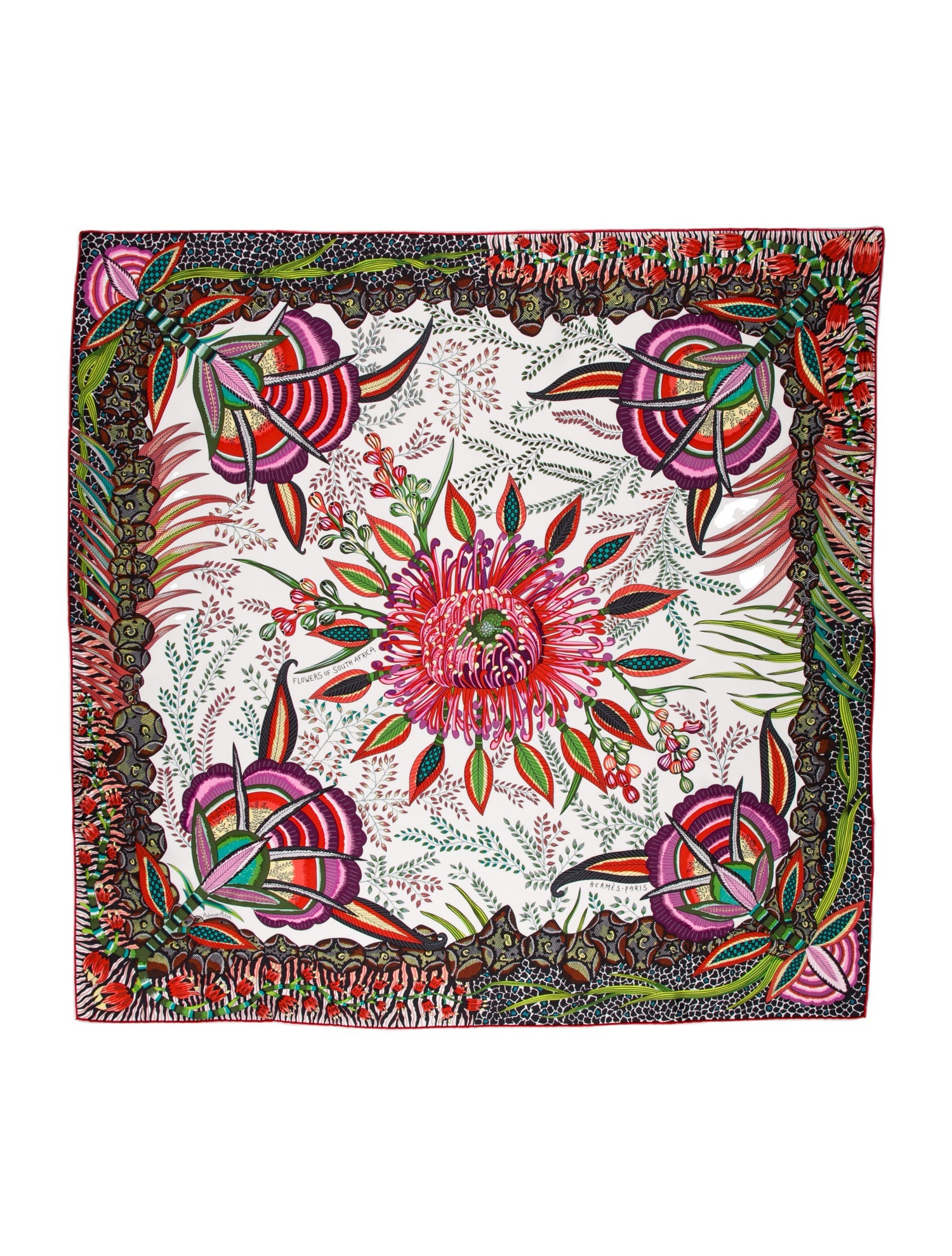 Hermès Flowers of South Africa Silk Scarf