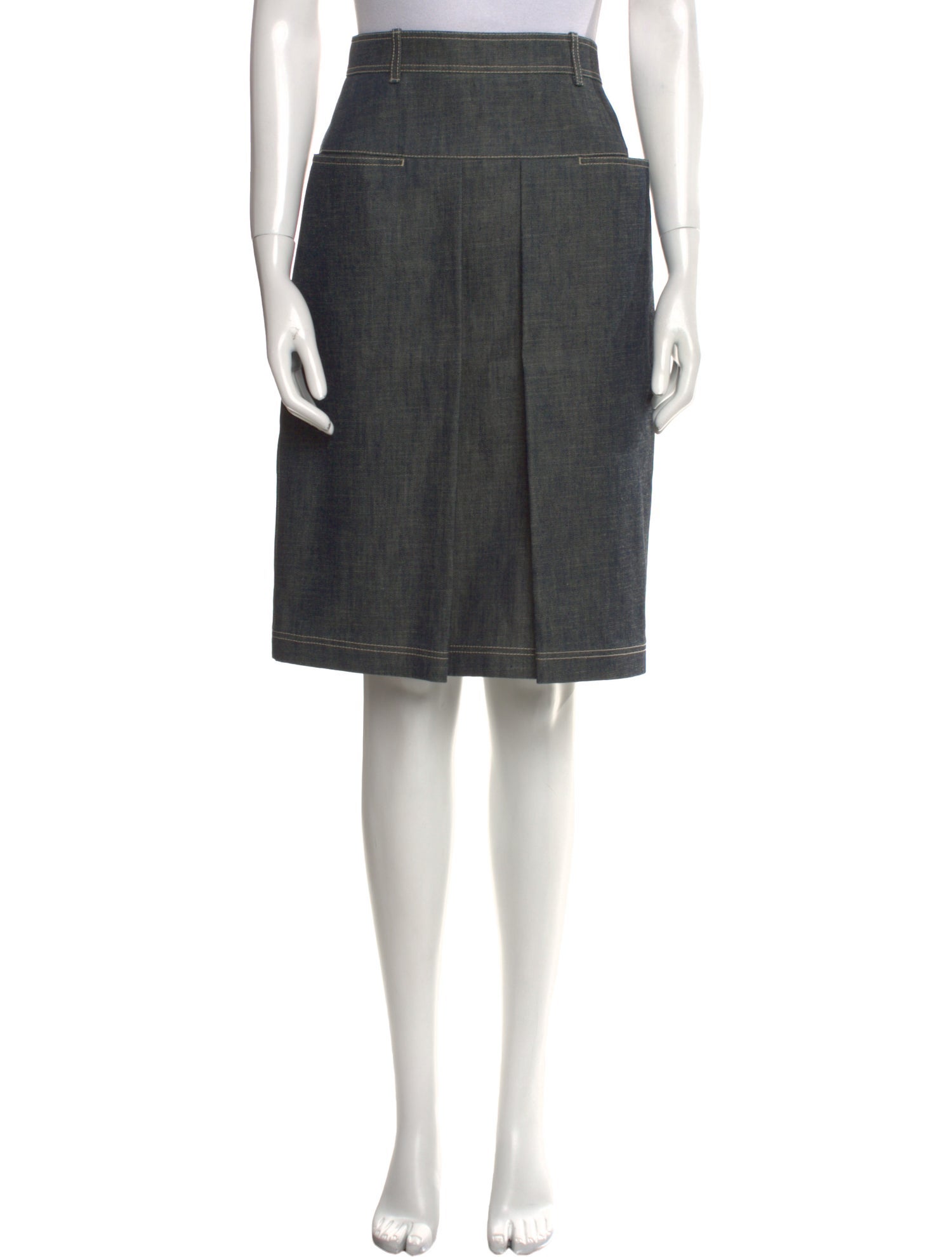 Hermès Pleated Accents Knee-Length Skirt