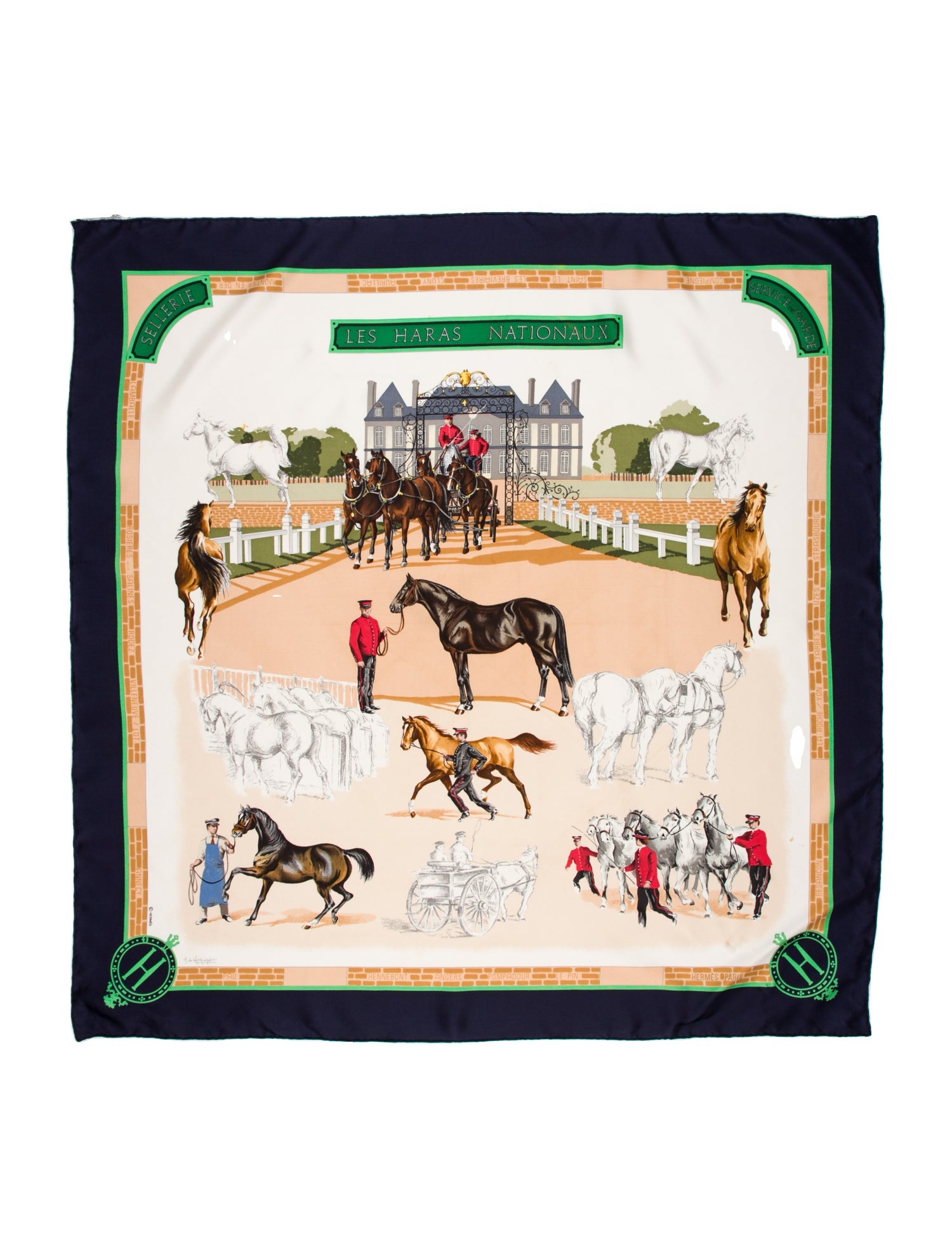 Hermès Les Haras Nationaux Silk Scarf Silk Scarf