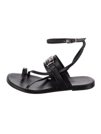 Hermès H Logo Leather Slingback Sandals