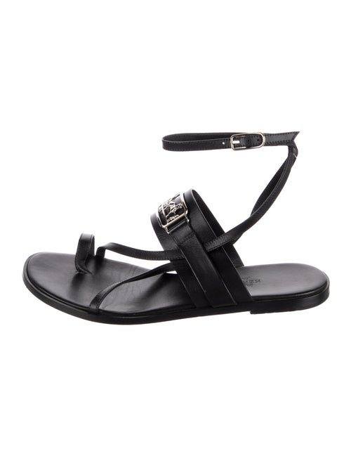 Hermès H Logo Leather Slingback Sandals