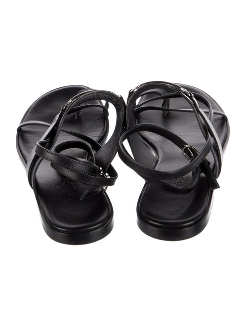 Hermès H Logo Leather Slingback Sandals