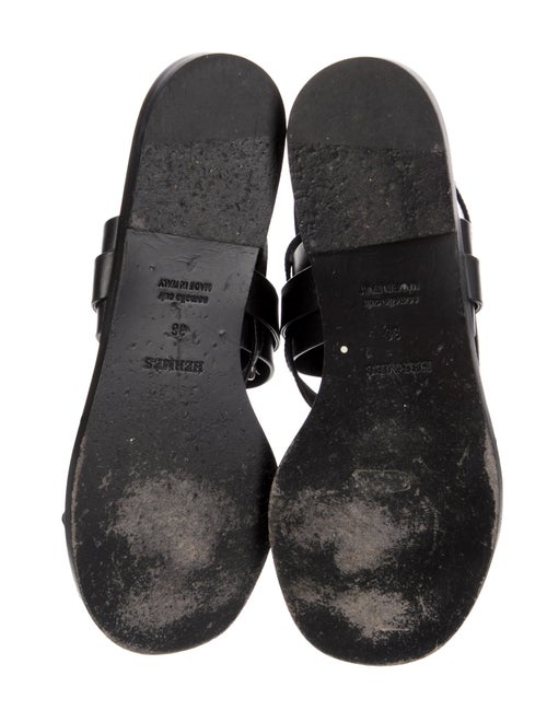 Hermès H Logo Leather Slingback Sandals