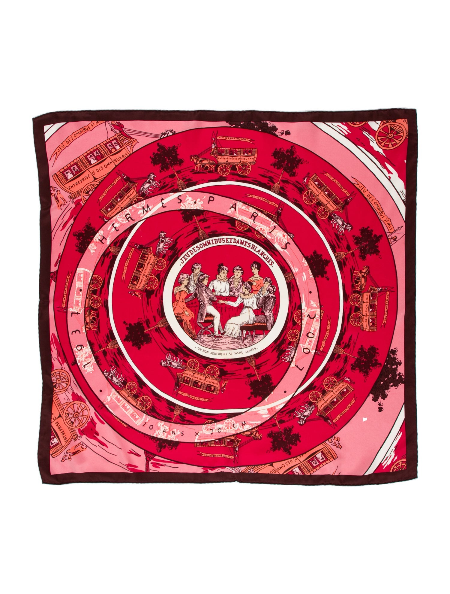 Hermès Jeu des Omnibus et des Dames Blanches Silk Scarf