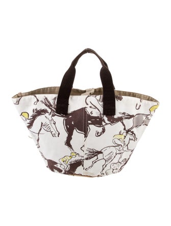 Hermès Toile 'Finish' Panier De Plage MM