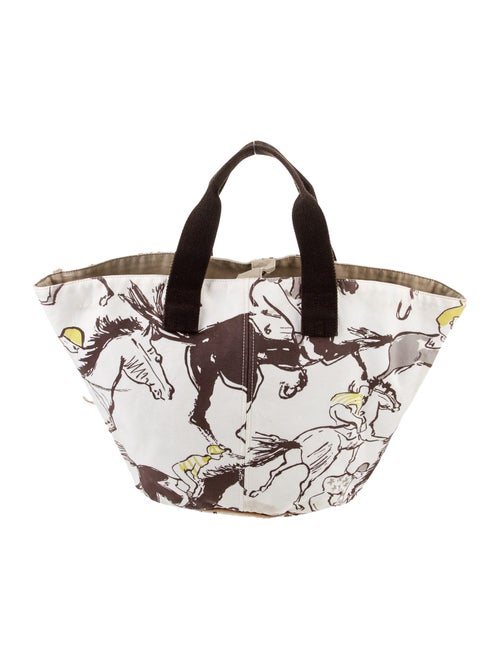 Hermès Toile 'Finish' Panier De Plage MM