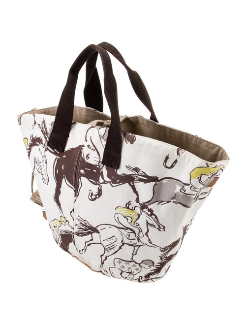 Hermès Toile 'Finish' Panier De Plage MM