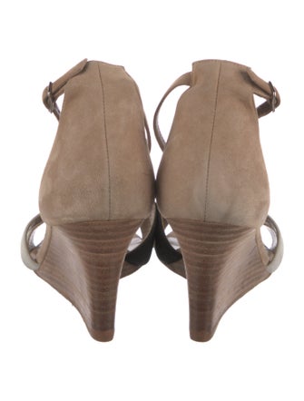 Hermès Suede Colorblock Pattern Sandals