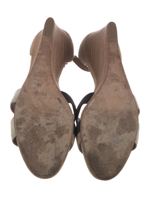 Hermès Suede Colorblock Pattern Sandals