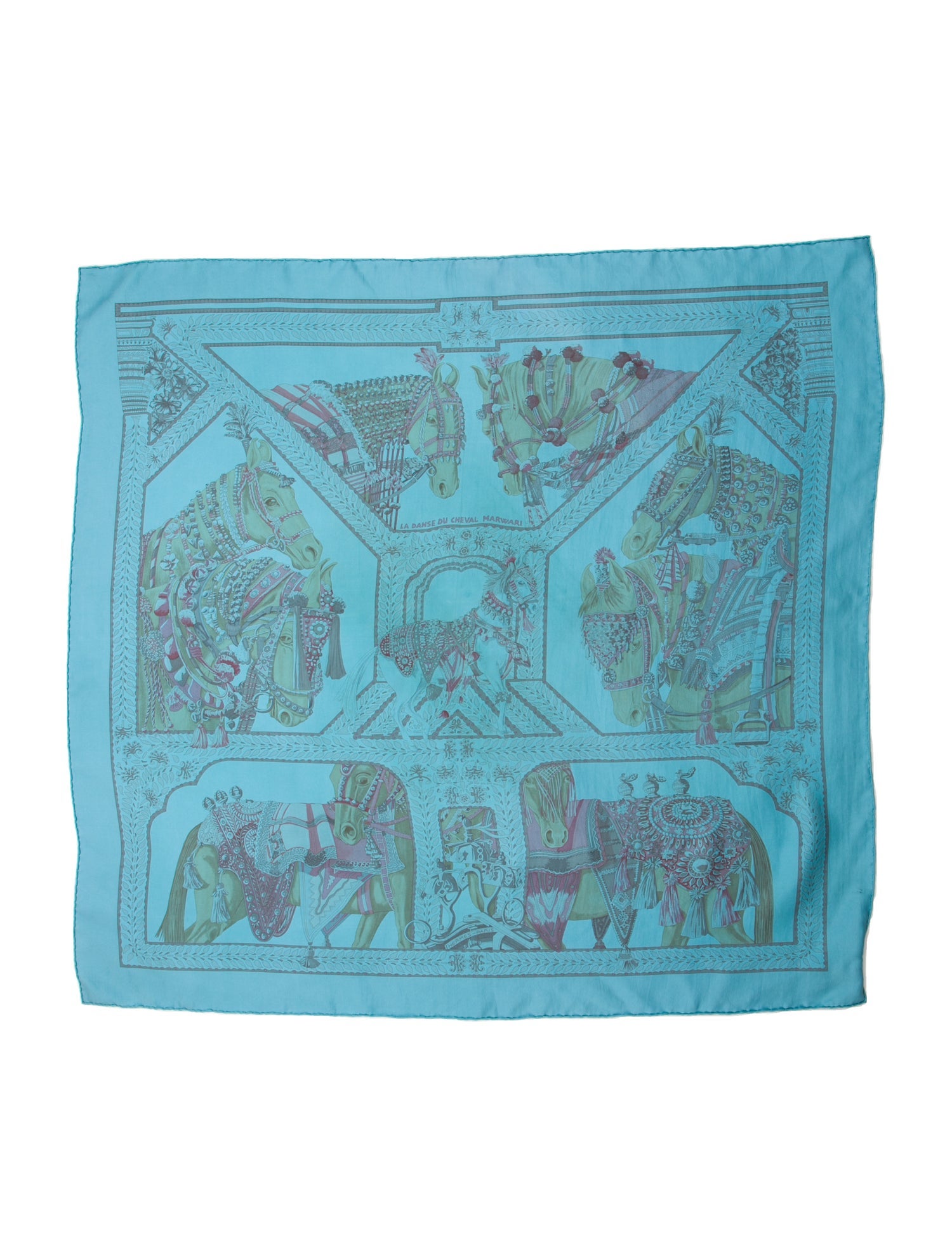 Hermès La Danse du Cheval Marwari Silk Scarf