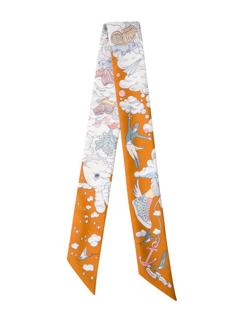 Hermès Sur Mon Nuage Silk Twilly Scarf