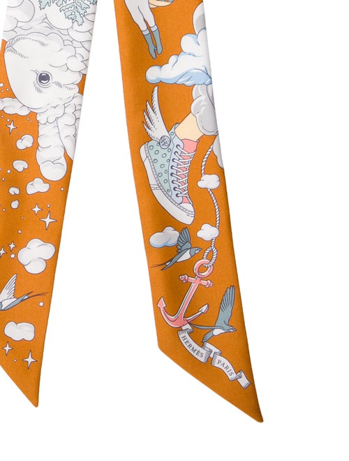 Hermès Sur Mon Nuage Silk Twilly Scarf