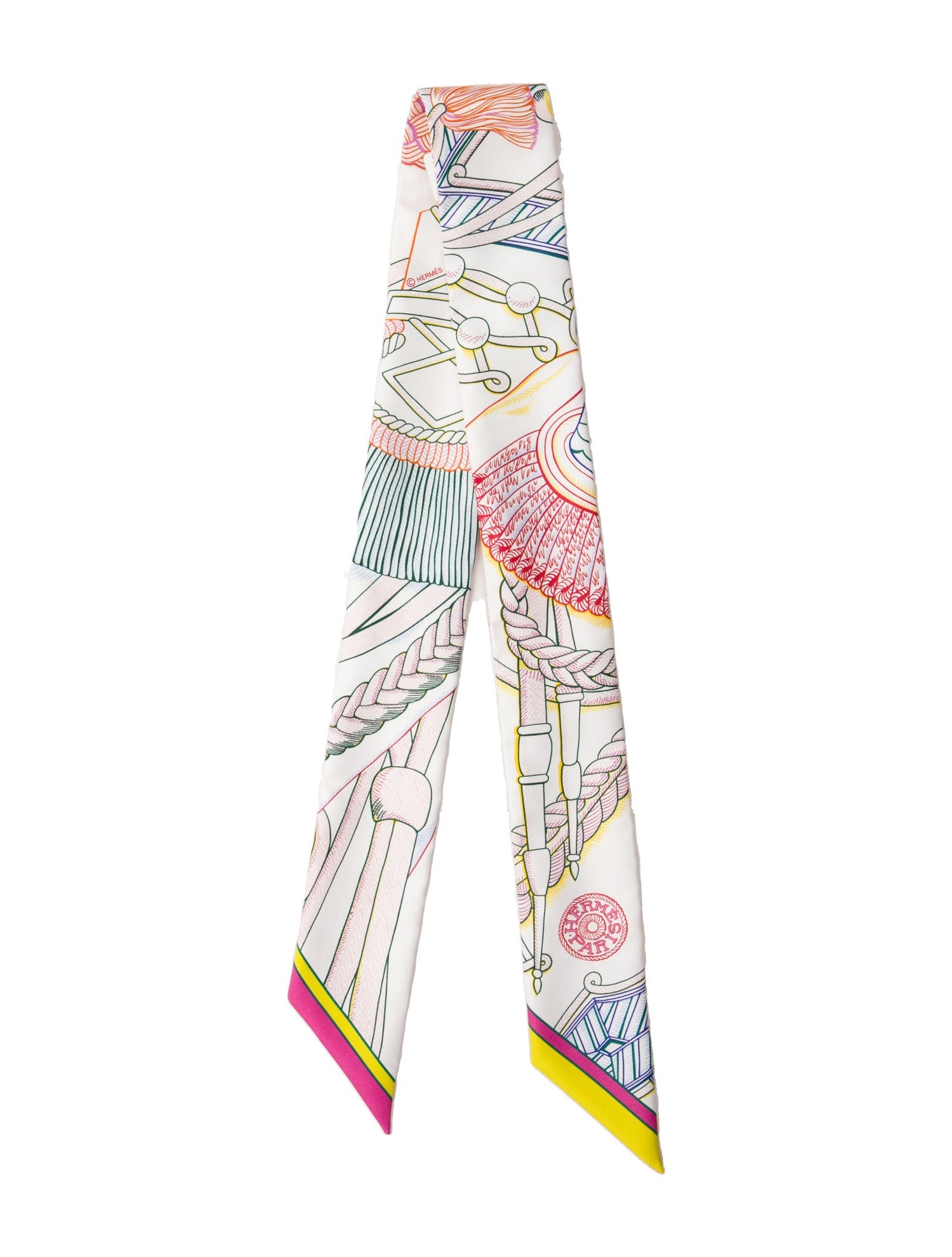 Hermès Zouaves et Dragons Silk Twilly Scarf w/ Tags