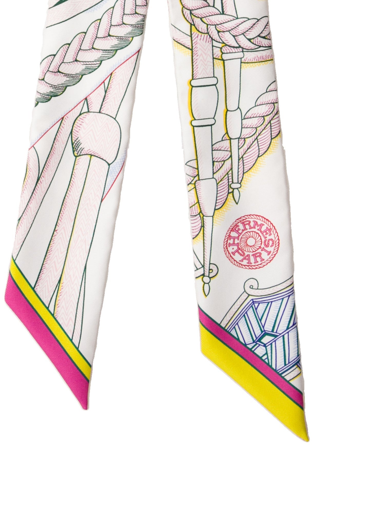 Hermès Zouaves et Dragons Silk Twilly Scarf w/ Tags