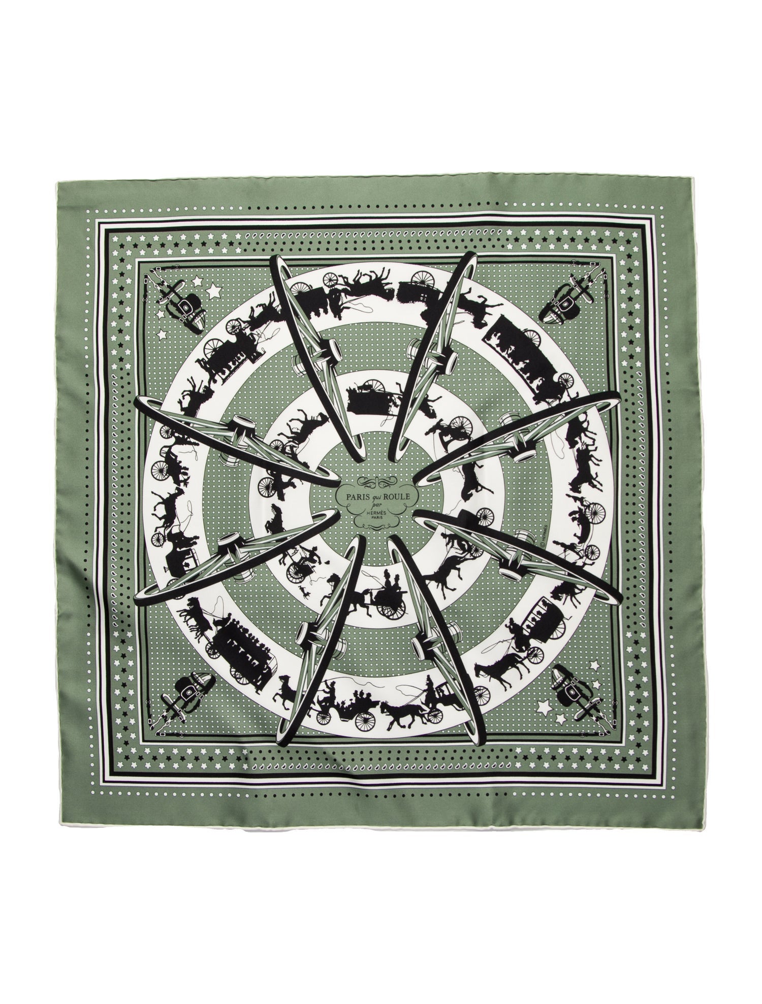 Hermès Paris qui Roule Silk Scarf w/ Tags
