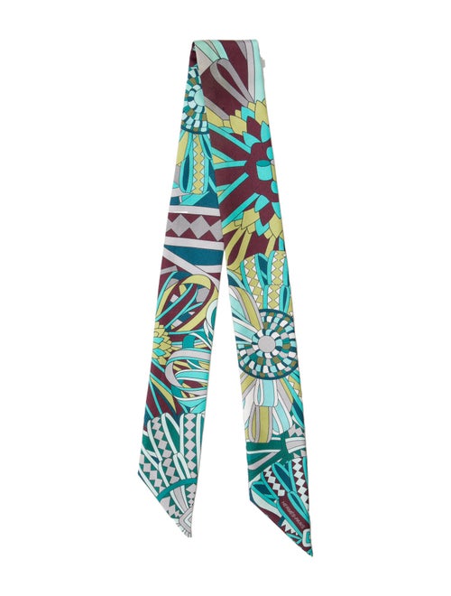 Hermès Les Flots du Cheval Silk Twilly Scarf