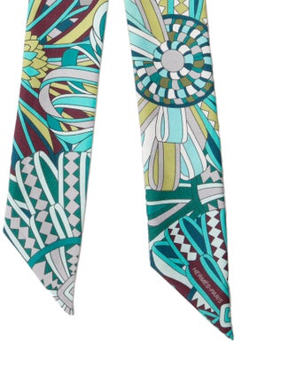 Hermès Les Flots du Cheval Silk Twilly Scarf