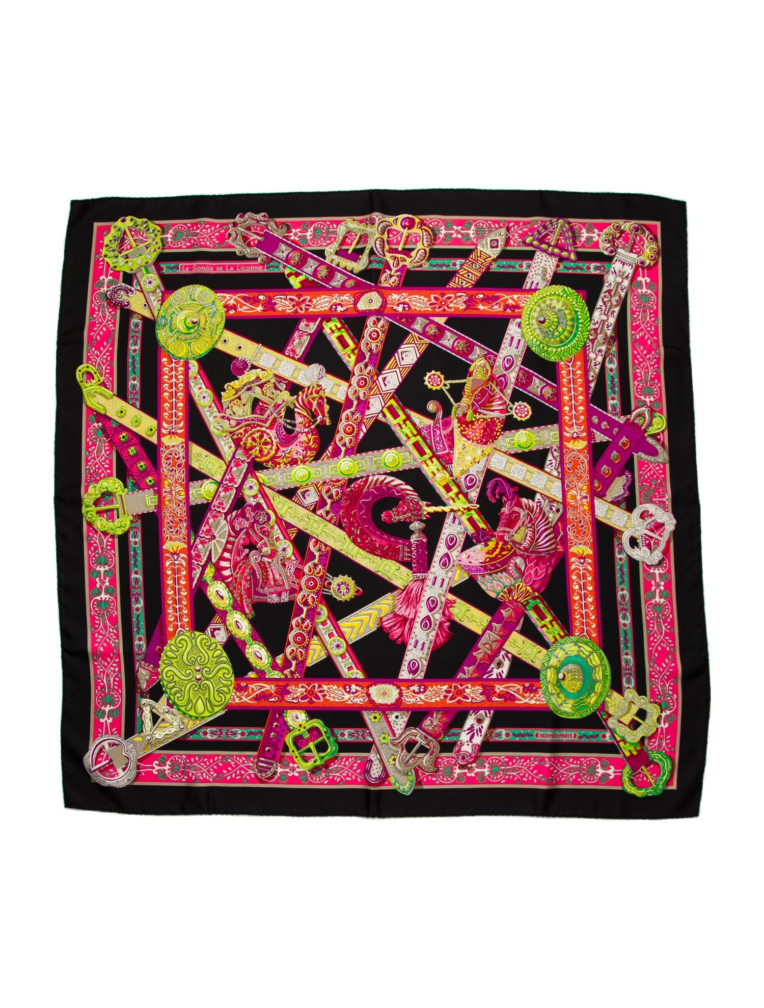 Hermès Le Songe De La Licorne Silk Scarf