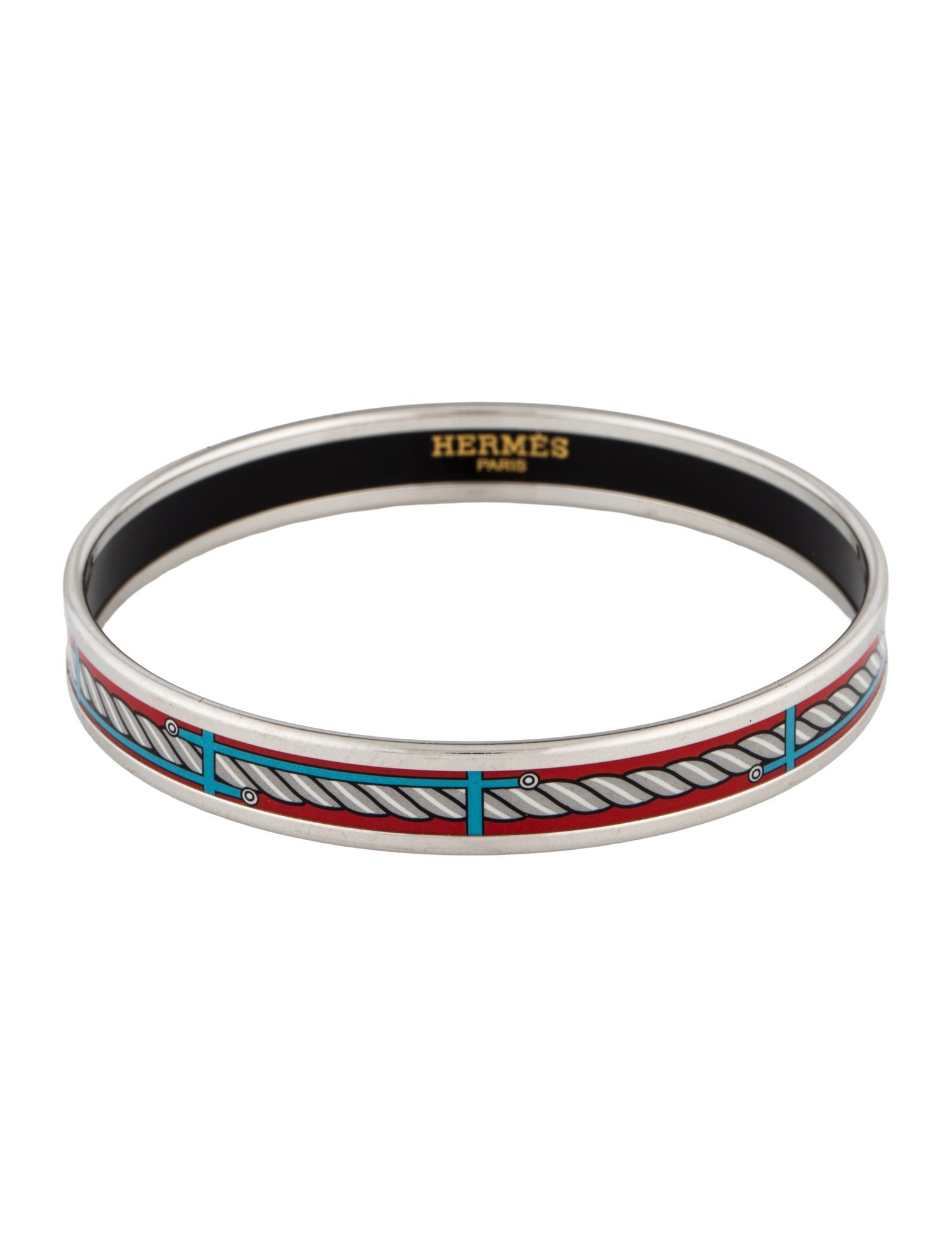 Hermès Enamel Narrow Quadrige Bangle